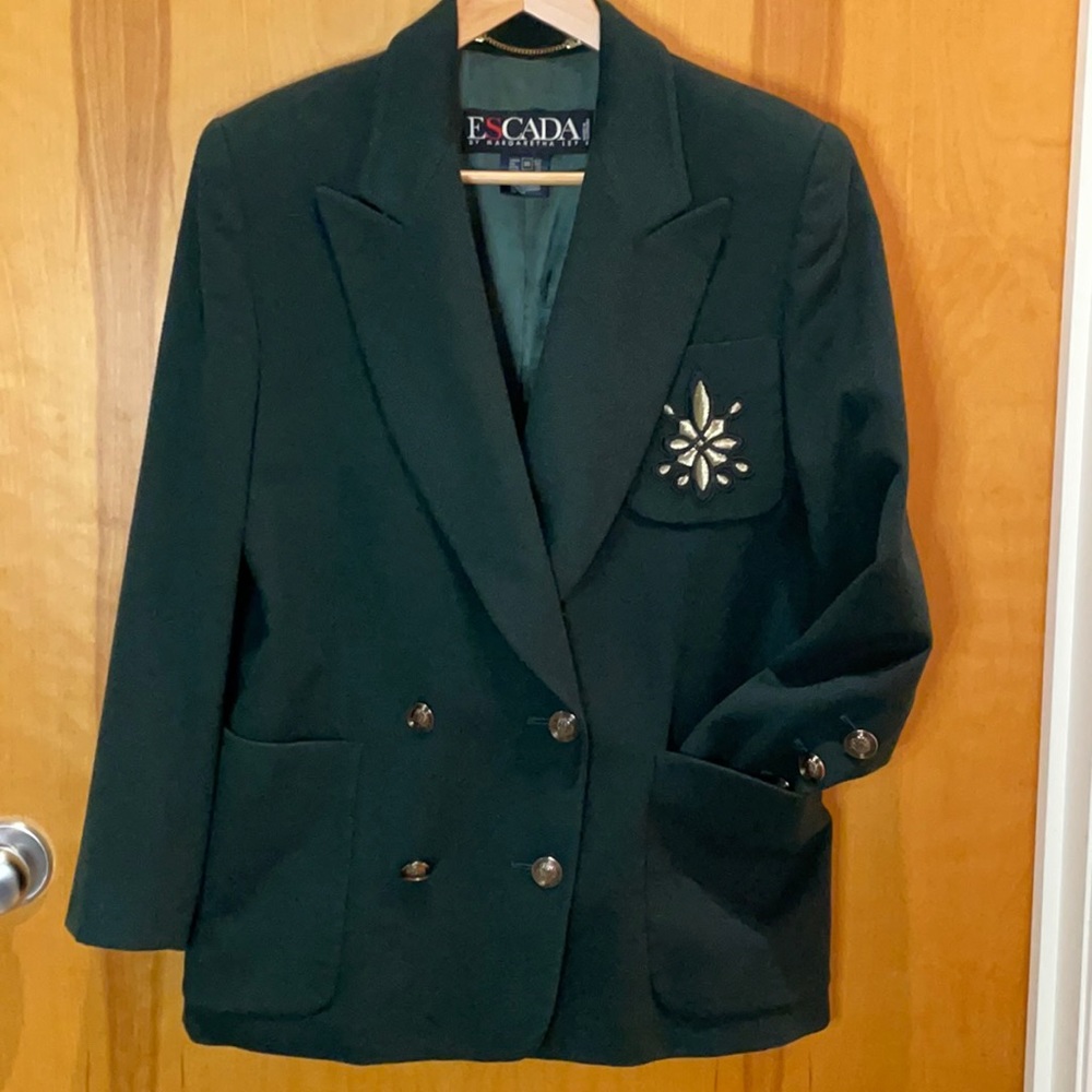 Escada blazer in Forrest green.